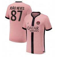 Camisa de Futebol Paris Saint-Germain Joao Neves #87 Equipamento Alternativo 2024-25 Manga Curta